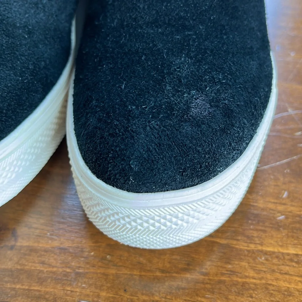 Steve Madden Wedgie Black Suede Sneakers Sz 9